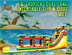 18' Tropical Style Wet Slip and Slide