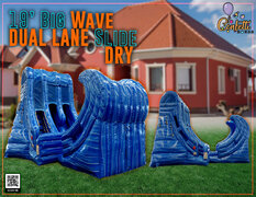19' Big Wave Dual Lane Slide dry Inflatable Slide 
