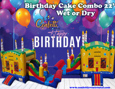 Mini Birthday Cake Combo Bouncer Wet/Dry