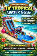 18' Tiki Island Water Slide – Wet or Dry Tropical Slide