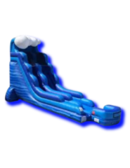 18' Blue Marble Wave Inflatable Wet/Dry Slide
