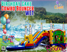 Birthday Cake Combo Bouncer Wet
