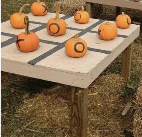 Rustic tic tac toe table 