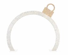 White Lighted Ornament Arch 7.5 ft