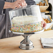 Stainless Steel Cake Stand w/Clear Dome Cover