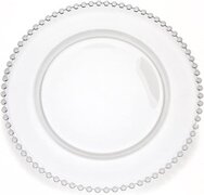Clear Acrylic Beaded Chargers - 1 Dz.