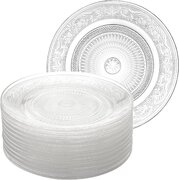 Carved Glass Cake/Desert Plates - 1 Dz.