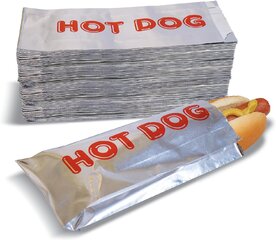 10 Pack Foil Hot Dog Sleeves