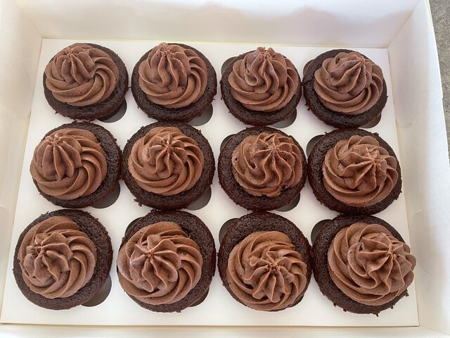 Chocolate Cupcakes with Chocolate Ganache Frosting per Dozen