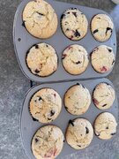 Jumbo Strawberry and Blueberry Muffins 