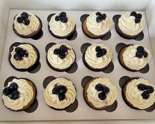 White Chocolate Blueberry Cupcakes  