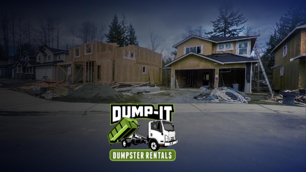 residential house with a dumpster from dump-it dumpster rentals