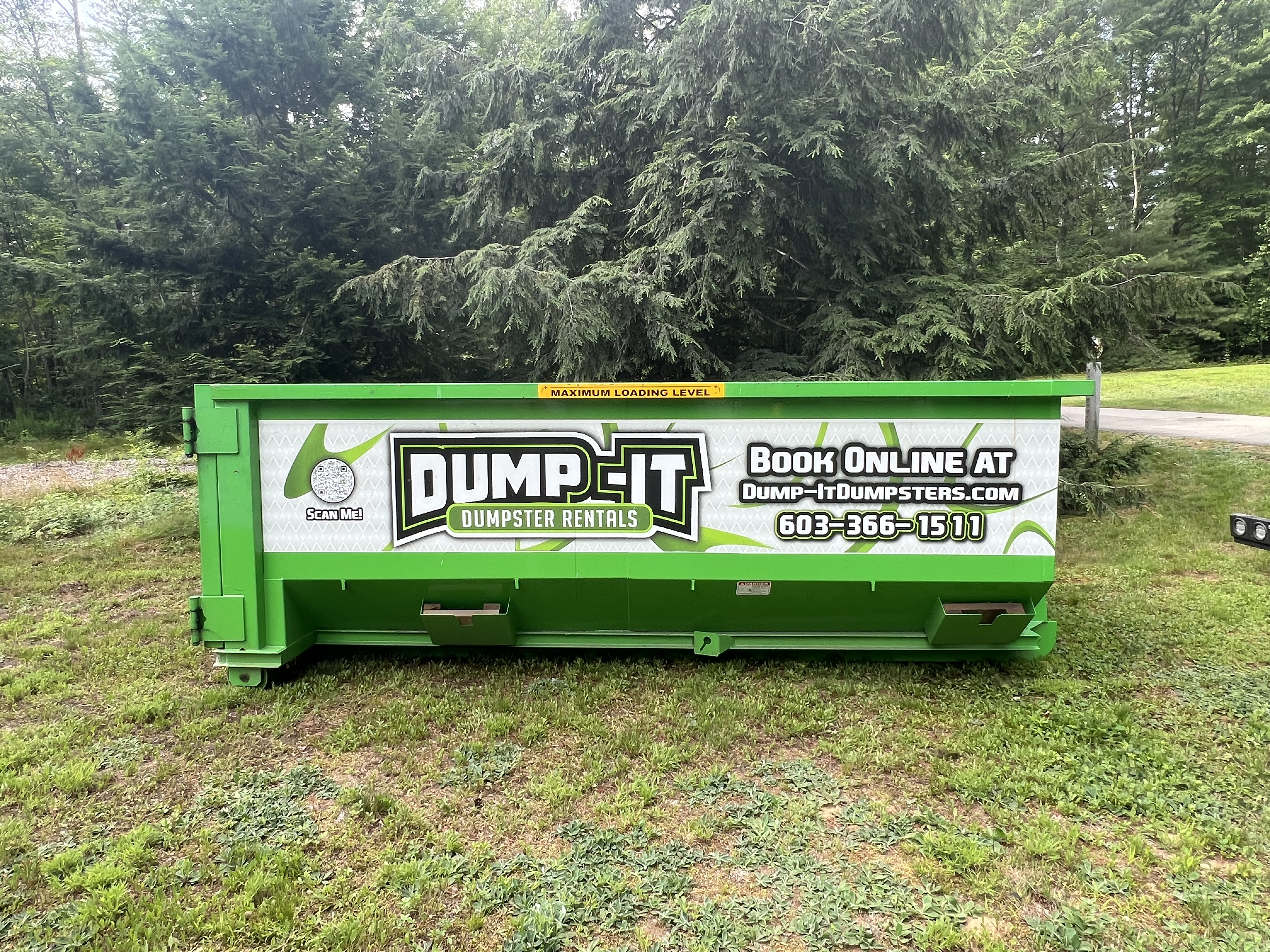 Dumpster from Dump-It Dumpster Rentals at a construction site