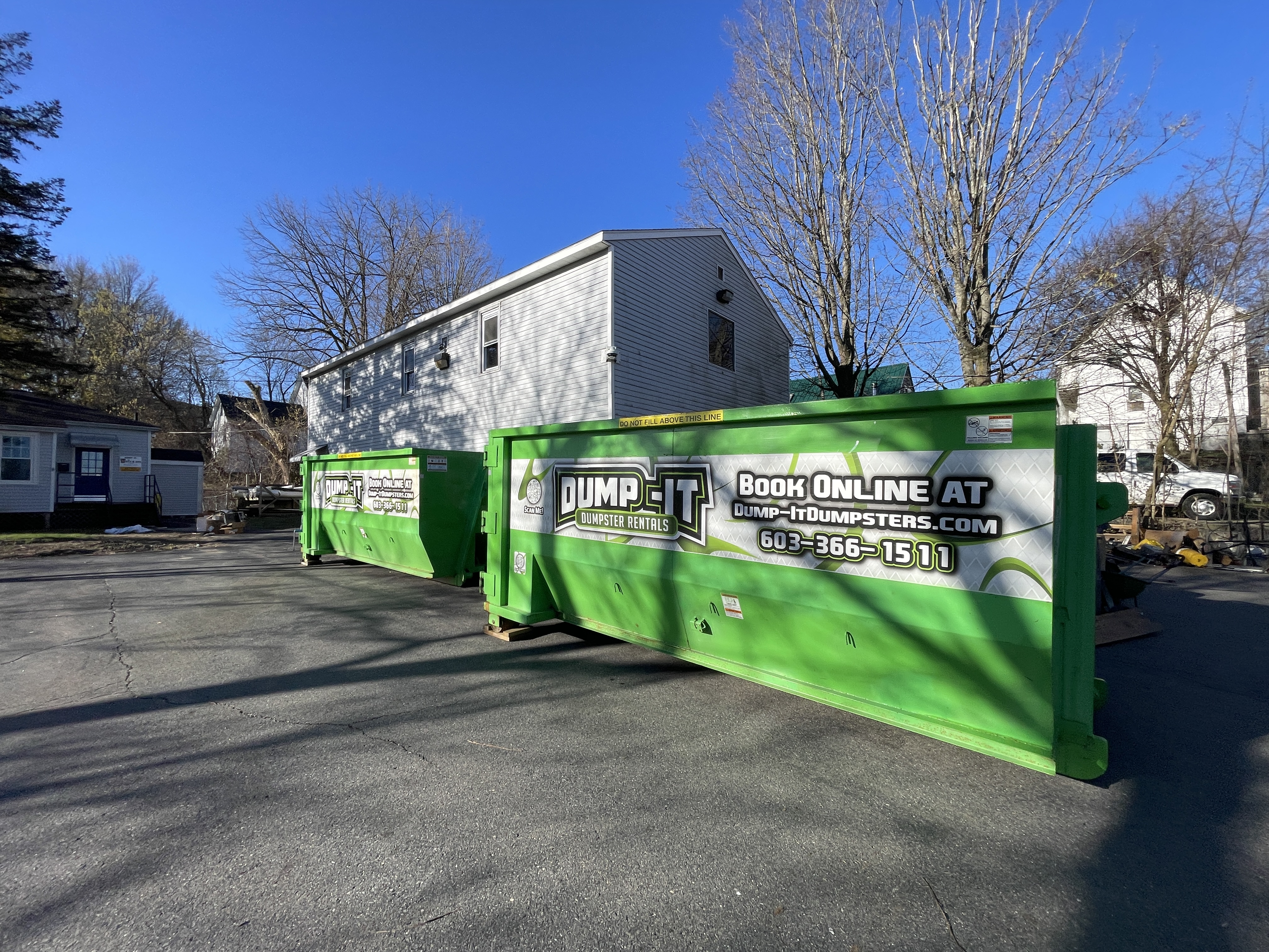 Dump-It Dumpster Rentals trucks ready for delivery