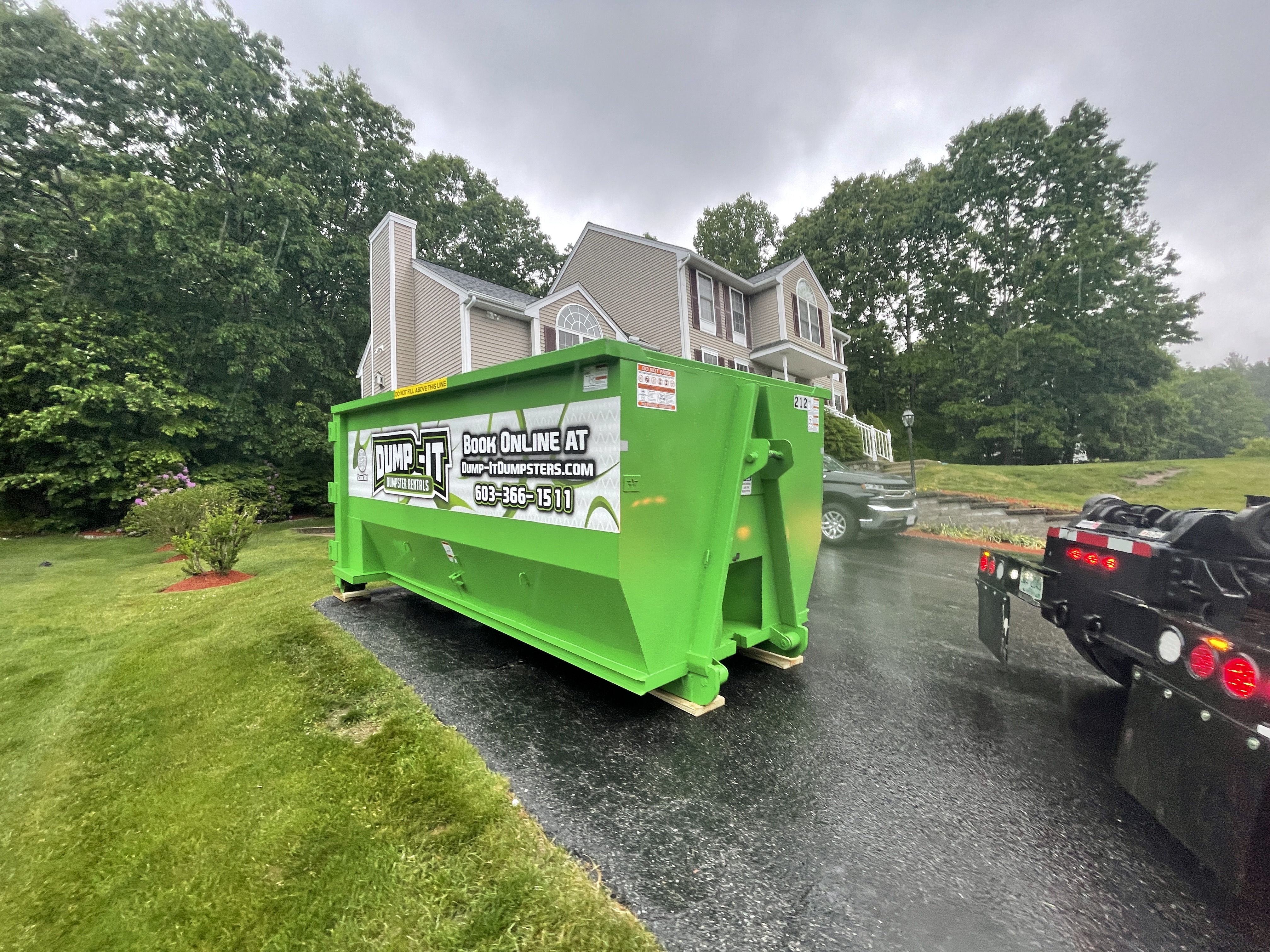 Dump-It Dumpster Rentals trucks ready for delivery