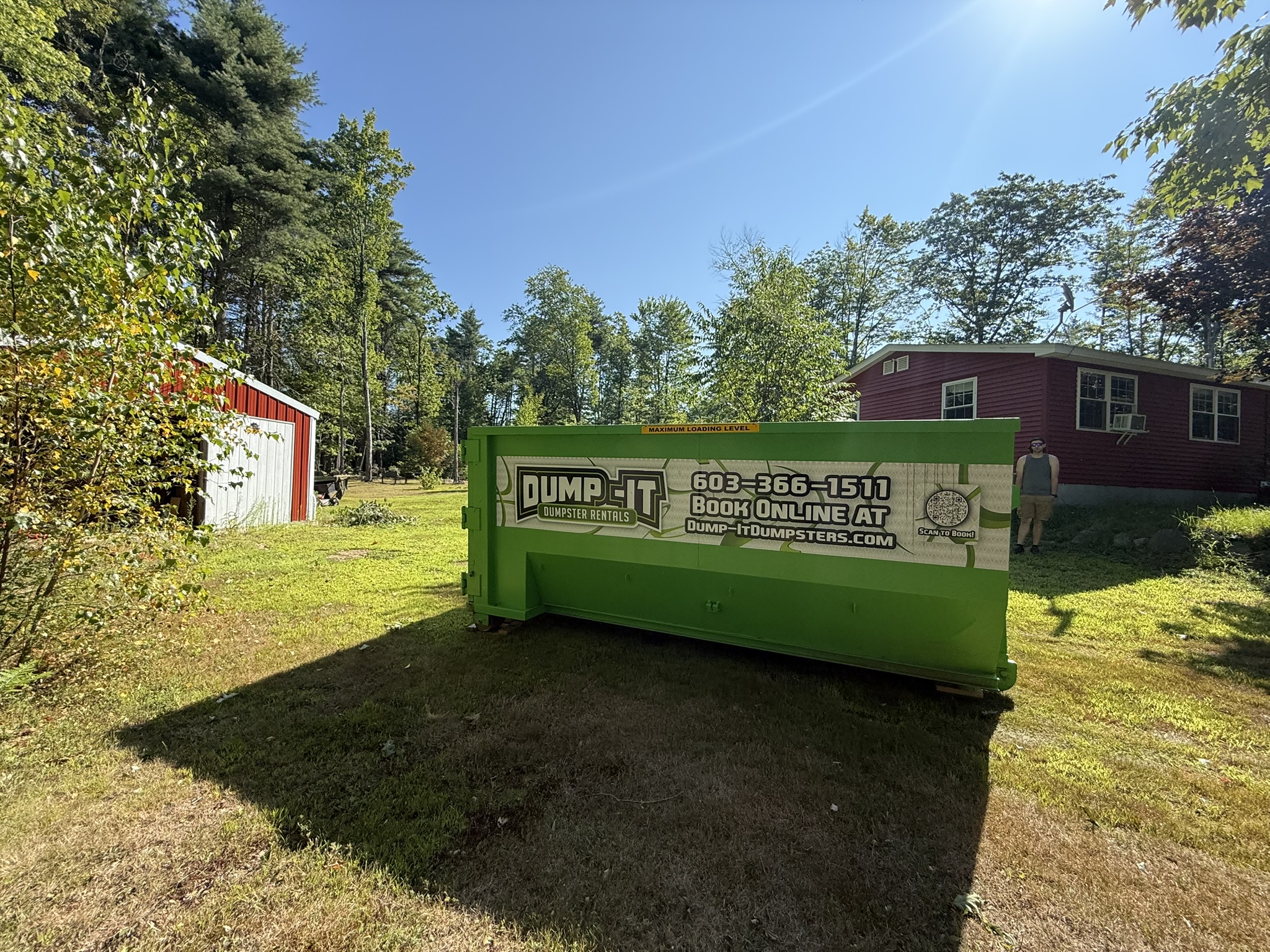 Dumpster from Dump-It Dumpster Rentals at a construction site