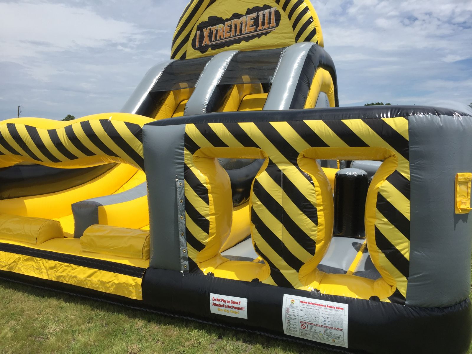 Xtreme Caution Obstacle Course Cowboy Party Rentals inflatable