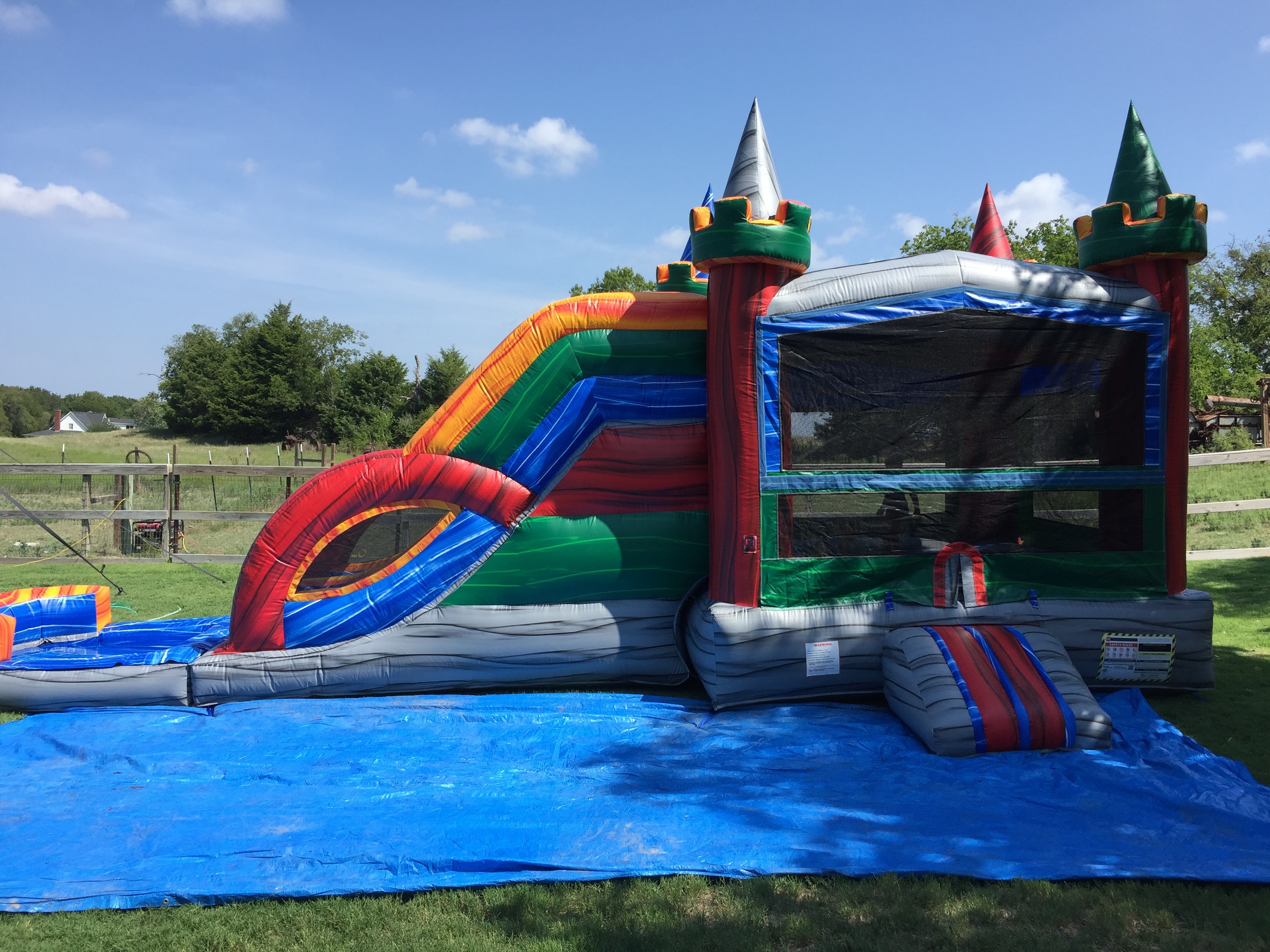 duncanville multi colored bounce house