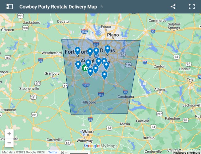 Tent Rental Delivery Area