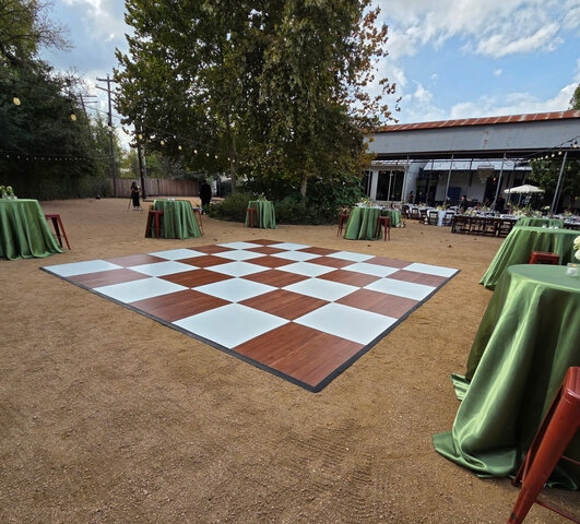 15x15 Dance Floor Rental - Dark Maple And White