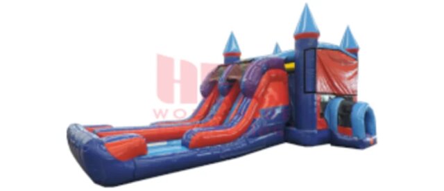 Patriot Dual Lane Bounce House Combo (Wet)