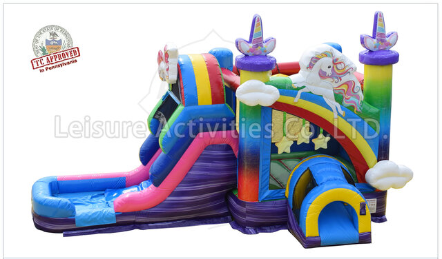 Dallas Cowboys 7' Double Lane Dry Slide With Bounce House