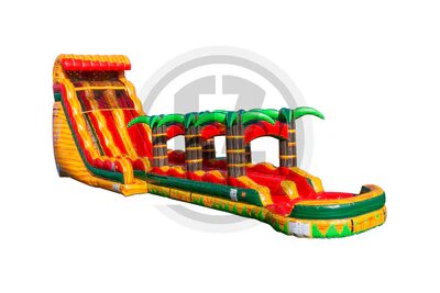 Wet 24 ft Tropical Breeze Dual Lane Water Slide with Slip n Slide