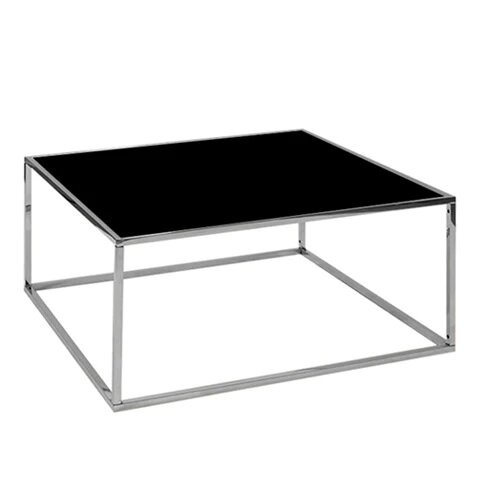Carleton Coffee Table - Silver Frame - Black Insert