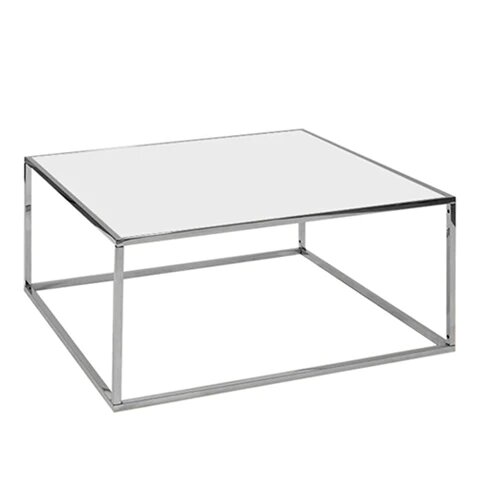 Carleton Coffee Table - Silver Frame - White Insert