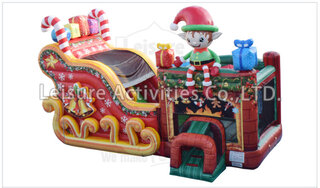 16 foot Santa Sleigh Slide and Bounce Combo