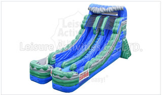 20 Ft Wave Double Lane Water Slide Rental 