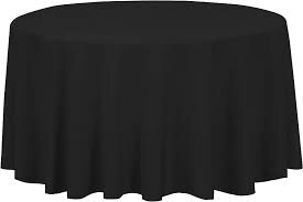 Black 120 inch Round Tablecloth 1