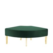 Kincaid - Curved Ottoman - Emerald Seat - Gold Frame