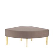 Kincaid - Curved Ottoman - Pewter Seat - Gold Frame