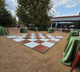 18x18 Dance Floor Rental - Dark Maple And White