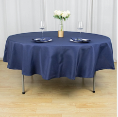 Navy 90 inch Round Tablecloth