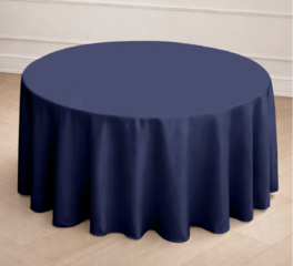 Navy 120 inch Round Tablecloth