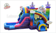 Dry Rainbow Unicorn Bounce House Combo