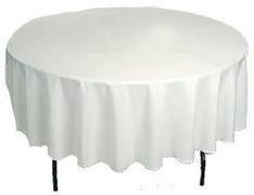 White 90 inch Round Tablecloth
