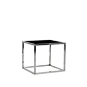 Mercer Side Table - Silver Frame - Black Insert