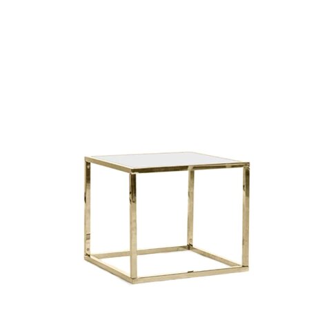 Mercer Side Table - Gold Frame - White Insert