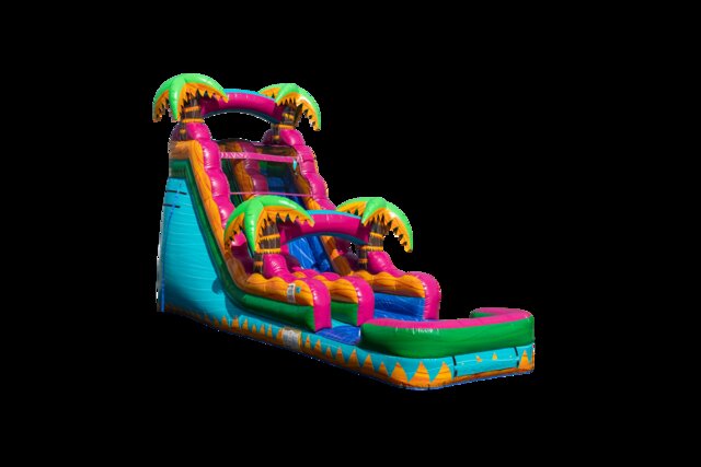 20 Ft Teal Crush Water Slide with Pool