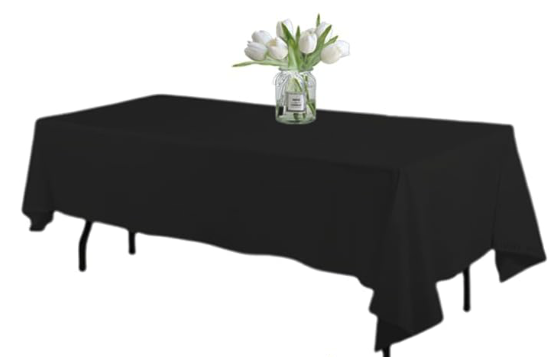 Black Tablecloth Rectangular  6ft Table