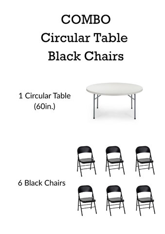Circular Table and Black Chair Combo