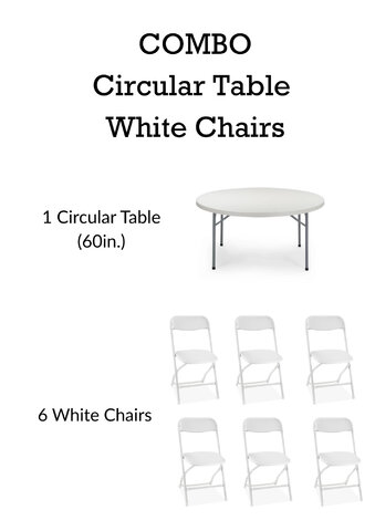 Circular Table and White Chair Combo