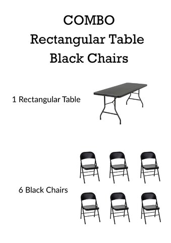Rectangular Table and Black Chair Combo