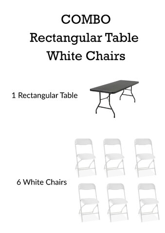 Rectangular Table and White Chair Combo