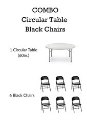 Circular Table and Black Chair Combo