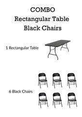 Rectangular Table and Black Chair Combo