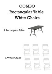 Rectangular Table and White Chair Combo